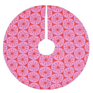 Midden eeuws modern retro atomische stippen roze e kerstboom rok