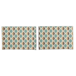 Midden eeuws modern retro blauw turquoise bruin vi kussensloop