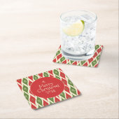 Midden-eeuws modern retro  vrolijk kerstfeest kartonnen onderzetters (Insitu)