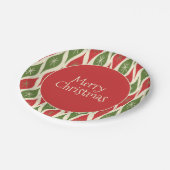 Midden-eeuws modern retro vrolijk kerstfeest papieren bordje (Gekanteld)