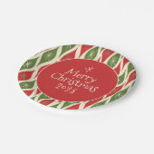 Midden-eeuws modern retro vrolijk kerstfeest papieren bordje (Gekanteld)
