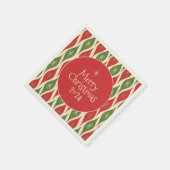 Midden-eeuws modern retro  vrolijk kerstfeest servet (Hoek)