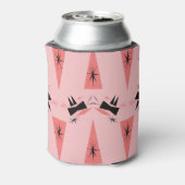 Midden-eeuws modern: roze koraalpatroon. blikjeskoeler (Blikje Achterkant)
