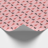 Midden-eeuws modern: roze koraalpatroon. cadeaupapier (Hoek)
