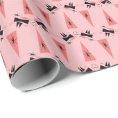 Midden-eeuws modern: roze koraalpatroon. cadeaupapier (Rol Hoek)