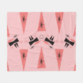 Midden-eeuws modern: roze koraalpatroon. fleece deken (Voorkant (Horizontaal))