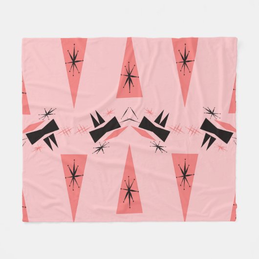 Midden-eeuws modern: roze koraalpatroon. fleece deken (Voorkant (Horizontaal))