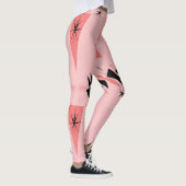 Midden-eeuws modern: roze koraalpatroon. leggings (Rechts)