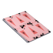 Midden-eeuws modern: roze koraalpatroon. notitieboek (Rechterzijde)