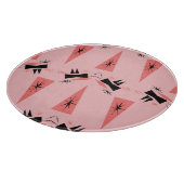 Midden-eeuws modern: roze koraalpatroon. snijplank (Hoek)