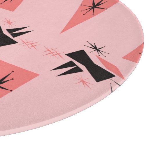 Midden-eeuws modern: roze koraalpatroon. snijplank (Hoek)