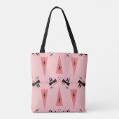 Midden-eeuws modern: roze koraalpatroon. tote bag (Achterkant)