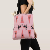 Midden-eeuws modern: roze koraalpatroon. tote bag (Dichtbij)