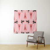 Midden-eeuws modern: roze koraalpatroon. wandkleed (In situ)
