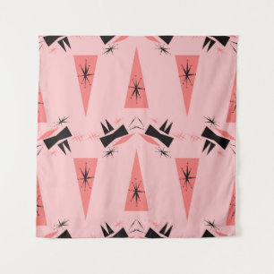 Midden-eeuws modern: roze koraalpatroon. wandkleed