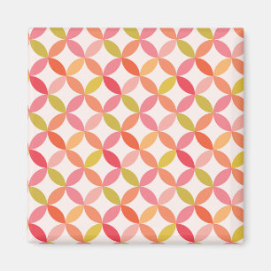 Midden eeuws modern roze rood oranje Cirkels  Magneet