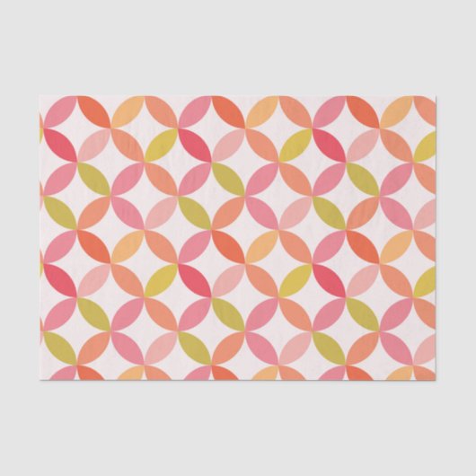 Midden eeuws modern roze rood oranje cirkels tissuepapier (Voorkant)