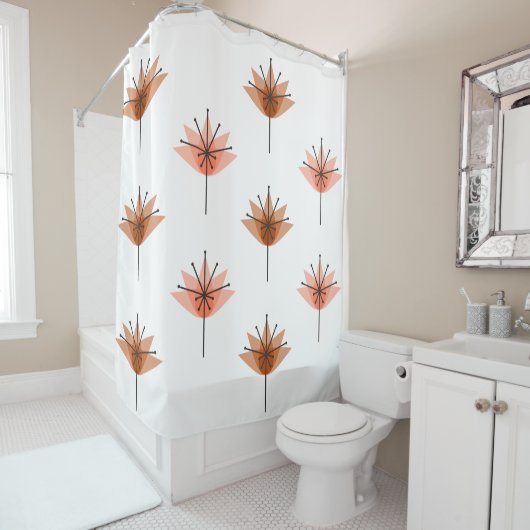 Midden-eeuws modern Sinaasappel Douchegordijn (In situ)