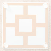 Midden-eeuws modern Sinaasappel en wit Breeze Bloc Glazen Onderzetter (Achterkant)