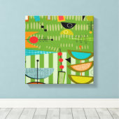 Midden-eeuws modern verpakt canvas Abstract #18 Afdruk (Insitu (Houten vloer))