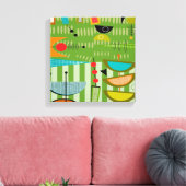 Midden-eeuws modern verpakt canvas Abstract #18 Afdruk (Insitu (Woonkamer))