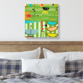 Midden-eeuws modern verpakt canvas Abstract #18 Afdruk (Insitu (Slaapkamer))
