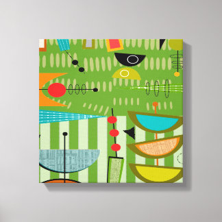 Midden-eeuws modern verpakt canvas Abstract #18 Afdruk