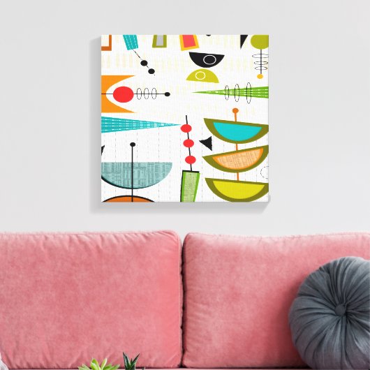 Midden-eeuws modern verpakt canvas Abstract #1A (Insitu (Woonkamer))