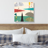 Midden-eeuws modern verpakt canvas Abstract #66 Afdruk (Insitu (Slaapkamer))