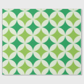 Midden eeuws modern wit groene stervormige patrone cadeaupapier (Vlak)