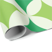 Midden eeuws modern wit groene stervormige patrone cadeaupapier (Rol Hoek)