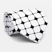 Midden eeuws modern zwart wit geometrisch patroon stropdas (Opgerold)