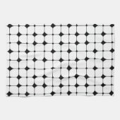Midden eeuws modern zwart wit geometrisch patroon theedoek (Horizontaal)