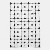 Midden eeuws modern zwart wit geometrisch patroon theedoek (Verticaal)