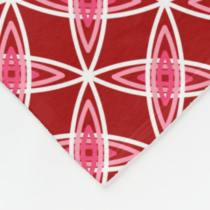 Midden eeuws moderne atoomprint - donkerrood fleece deken