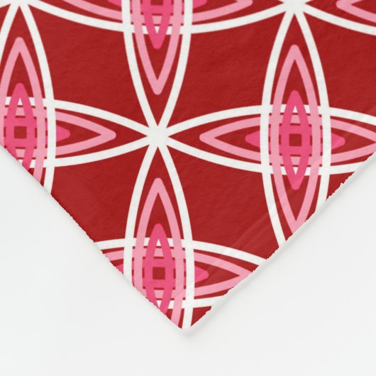 Midden eeuws moderne atoomprint - donkerrood fleece deken (Hoek)