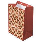 Midden eeuws moderne atoomprint - Pastelperzik Medium Cadeauzakje (Achterkant Gekanteld)