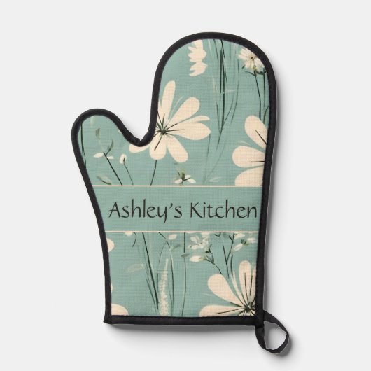 Midden eeuws moderne bloem Daisy aangepaste naam Ovenwant (Voorkant)