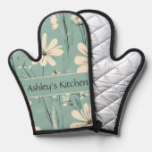 Midden eeuws moderne bloem Daisy aangepaste naam Ovenwant (Voorkant / Achterkant)