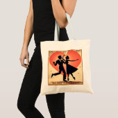 Midden eeuws moderne dansend Valentijnskoppel Tote Bag (Voorkant (product))