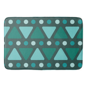 Midden eeuws moderne driehoeken stippen turquoise badmat