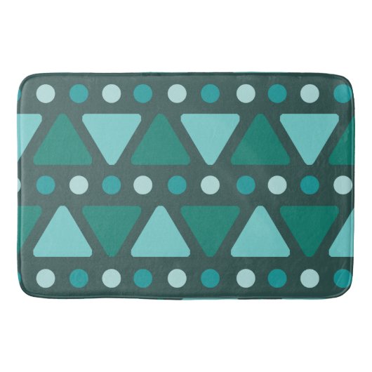 Midden eeuws moderne driehoeken stippen turquoise badmat (Voorkant)