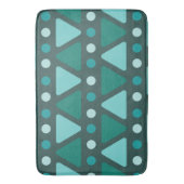 Midden eeuws moderne driehoeken stippen turquoise badmat (Voorkant Verticaal)