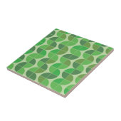 Midden eeuws moderne geometrisch abstract groen tegeltje (Zijkant)
