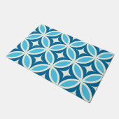 Midden eeuws moderne geometrisch blauw patroon deurmat (Schuin)