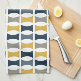 Midden eeuws moderne geometrisch patroon Navy most Theedoek