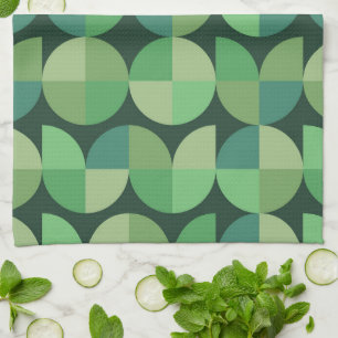 Midden eeuws moderne geometrische groene patroon theedoek