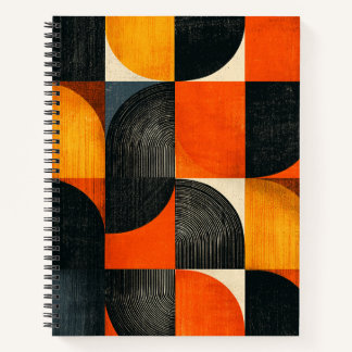 Midden eeuws moderne geometrische herfstkleuren notitieboek
