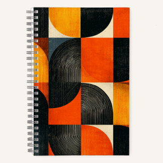 Midden eeuws moderne geometrische herfstkleuren notitieboek