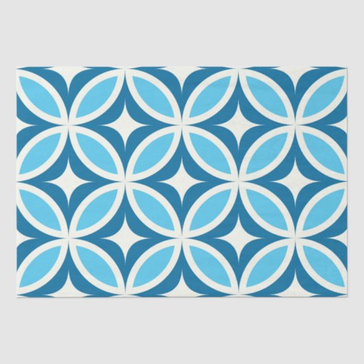 Midden eeuws moderne geometrische marineblauw tissuepapier (Voorkant)